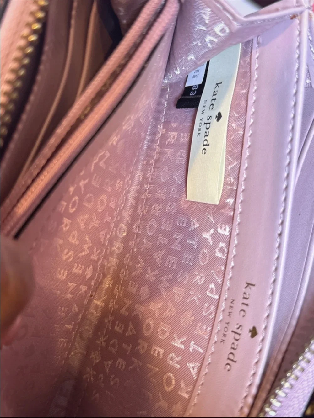 Spade Pale Pink Bow Crossbody Satchel with Wallet